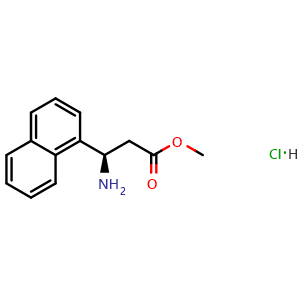 Chemical structure of (R)-Methyl 3-amino-3-(naphthalen-1-yl)propanoate hydrochloride , CAS 2829292-61-5, AChemBlock W158080