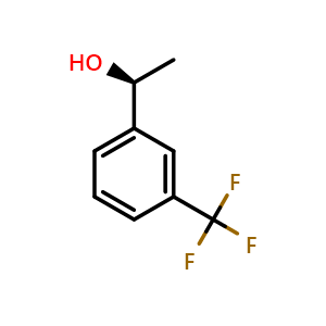 Chemical structure of (S)-1-(3-Trifluoromethylphenyl)ethanol , CAS 96789-80-9, AChemBlock W158089