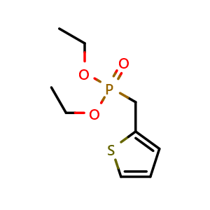 Chemical structure of Diethyl (thiophen-2-ylmethyl)phosphonate , CAS 2026-42-8, AChemBlock W158107