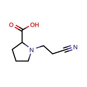Chemical structure of 1-(2-Cyanoethyl)pyrrolidine-2-carboxylic acid , CAS 36901-89-0, AChemBlock W158113