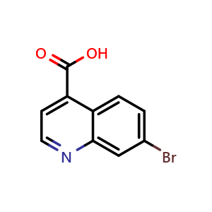 Chemical structure of 7-Bromoquinoline-4-carboxylic acid , CAS 31009-04-8, AChemBlock W158125