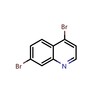 Chemical structure of 4,7-Dibromoquinoline , CAS 700871-88-1, AChemBlock W158158