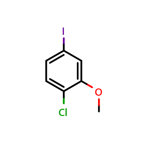 Chemical structure of 2-Chloro-5-iodoanisole , CAS 161949-50-4, AChemBlock W158165