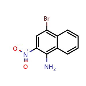 Chemical structure of 4-Bromo-2-nitronaphthalen-1-amine , CAS 90767-01-4, AChemBlock W158166