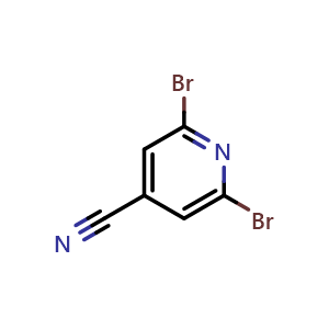 Chemical structure of 2,6-Dibromoisonicotinonitrile , CAS 408352-58-9, AChemBlock W158169