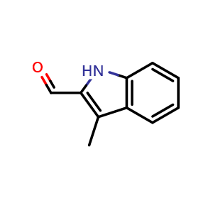 Chemical structure of 3-Methylindole-2-carboxaldehyde , CAS 5257-24-9, AChemBlock W158179