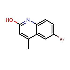 Chemical structure of 6-Bromo-4-methylquinolin-2-ol , CAS 89446-19-5, AChemBlock W158182