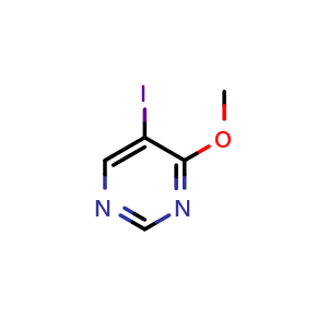 Chemical structure of 5-Iodo-4-methoxypyrimidine , CAS 219915-13-6, AChemBlock W158185