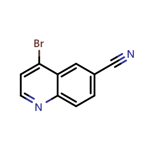 Chemical structure of 4-Bromoquinoline-6-carbonitrile , CAS 642477-82-5, AChemBlock W158188