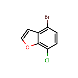 Chemical structure of 4-Bromo-7-chlorobenzofuran , CAS 855343-01-0, AChemBlock W158191