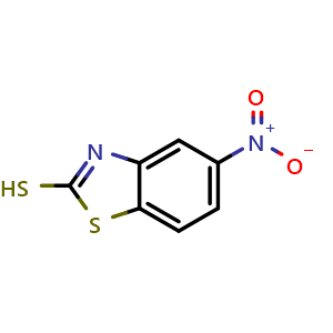 Chemical structure of 5-Nitrobenzothiazole-2-thiol , CAS 58759-63-0, AChemBlock W158208