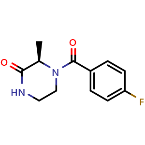 Chemical structure of (3R)-4-(4-Fluorobenzoyl)-3-methyl-2-piperazinone , CAS 1892599-91-5, AChemBlock W158211