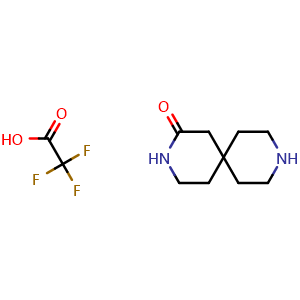 Chemical structure of 3,9-diazaspiro[5 5]undecan-2-one 2,2,2-trifluoroacetate , CAS 1914148-54-1, AChemBlock W158214