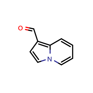 Chemical structure of 1-Indolizinecarboxaldehyde , CAS 56671-64-8, AChemBlock W158215