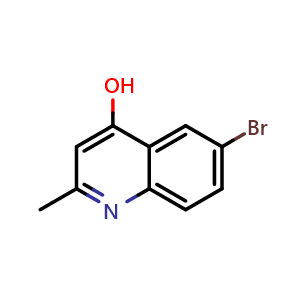 Chemical structure of 6-Bromo-2-methylquinolin-4-ol , CAS 103030-28-0, AChemBlock W158223