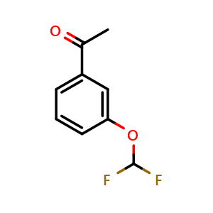 Chemical structure of 1-(3-(Difluoromethoxy)phenyl)ethan-1-one , CAS 101975-23-9, AChemBlock W158240