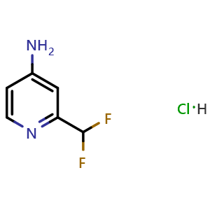 Chemical structure of 2-(Difluoromethyl)pyridin-4-amine hydrochloride , CAS 1890194-45-2, AChemBlock W158245