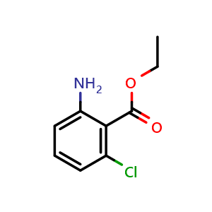 Chemical structure of Ethyl 2-amino-6-chlorobenzoate , CAS 172217-11-7, AChemBlock W158249