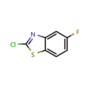 Chemical structure of 2-chloro-5-fluoro-1,3-benzothiazole , CAS 154327-27-2, AChemBlock W158252