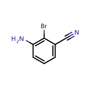 Chemical structure of 3-Amino-2-bromobenzonitrile , CAS 1166988-09-5, AChemBlock W158258