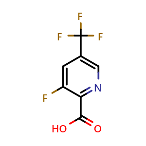 Chemical structure of 3-Fluoro-5-(trifluoromethyl)-2-pyridinecarboxylic acid , CAS 89402-28-8, AChemBlock W158260