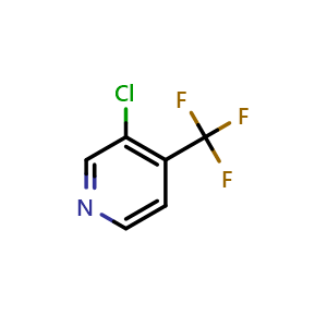 Chemical structure of 3-Chloro-4-(trifluoromethyl)pyridine , CAS 81565-19-7, AChemBlock W158261