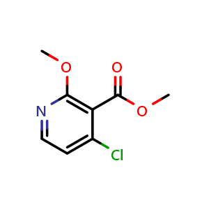Chemical structure of Methyl 4-chloro-2-methoxynicotinate , CAS 1256826-55-7, AChemBlock W158265