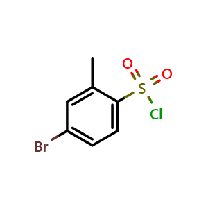 Chemical structure of 4-Bromo-2-methylbenzene-1-sulfonyl chloride , CAS 139937-37-4, AChemBlock W158284