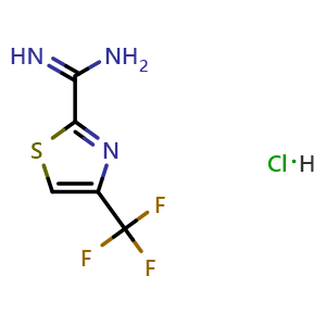 Chemical structure of 4-(Trifluoromethyl)thiazole-2-carboximidamide hydrochloride , CAS 1251166-15-0, AChemBlock W158290