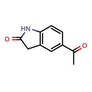 Chemical structure of 5-Acetylindolin-2-one , CAS 64483-69-8, AChemBlock W158301