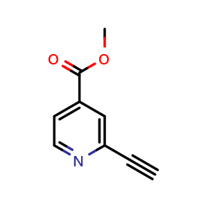 Chemical structure of Methyl 2-ethynylisonicotinate , CAS 1256810-92-0, AChemBlock W158315