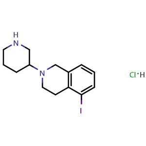Chemical structure of 5-Iodo-2-(piperidin-3-yl)-1,2,3,4-tetrahydroisoquinoline hydrochloride , CAS 2443909-99-5, AChemBlock W158341