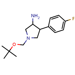 Chemical structure of 1-(tert-Butoxymethyl)-4-(4-fluorophenyl)pyrrolidin-3-amine , CAS 2443910-00-5, AChemBlock W158347