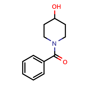 Chemical structure of N-Benzoyl-4-hydroxypiperidine , CAS 80213-01-0, AChemBlock W158355