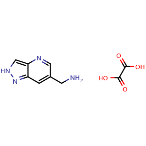 Chemical structure of (2H-pyrazolo[4,3-b]pyridin-6-yl)methanamine oxalate , CAS 2438941-86-5, AChemBlock W158356