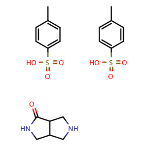 Chemical structure of Hexahydropyrrolo[3,4-c]pyrrol-1(2H)-one bis(4-methylbenzenesulfonate) , CAS 2448158-06-1, AChemBlock W158363