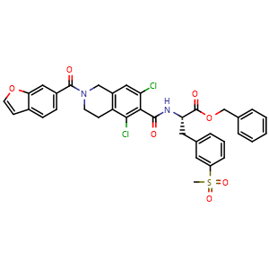 Benzyl (S)-2-(2-(benzofuran-6-carbonyl)-5,7-dichloro-1,2,3,4-tetrahydroisoquinoline-6-carboxamido)-3-(3-(methylsulfonyl)phenyl)propanoate