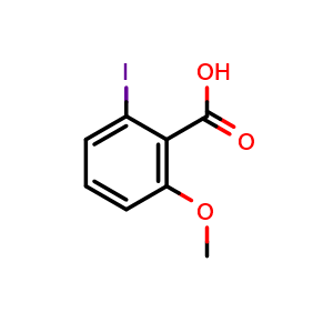 Chemical structure of 2-Iodo-6-methoxybenzoic acid , CAS 66195-39-9, AChemBlock W158368