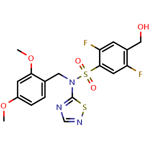 N-(2,4-Dimethoxybenzyl)-2,5-difluoro-4-(hydroxymethyl)-N-(1,2,4-thiadiazol-5-yl)benzenesulfonamide