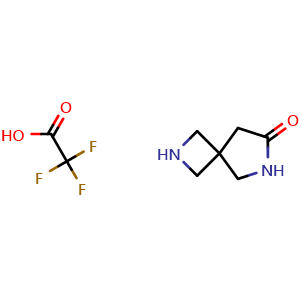 Chemical structure of 2,6-Diazaspiro[3 4]octan-7-one 2,2,2-trifluoroacetate , CAS 2228784-02-7, AChemBlock W158381