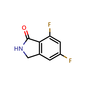 Chemical structure of 5,7-Difluoroisoindolin-1-one , CAS 1445862-22-5, AChemBlock W158392