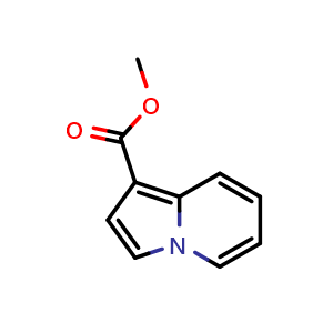Chemical structure of methyl indolizine-1-carboxylate , CAS 316375-85-6, AChemBlock W158406