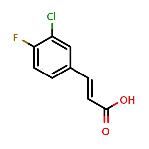 Chemical structure of 3-Chloro-4-fluorocinnamic acid , CAS 155814-22-5, AChemBlock W158415