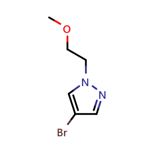 Chemical structure of 4-Bromo-1-(2-methoxyethyl)-1H-pyrazole , CAS 847818-49-9, AChemBlock W158428