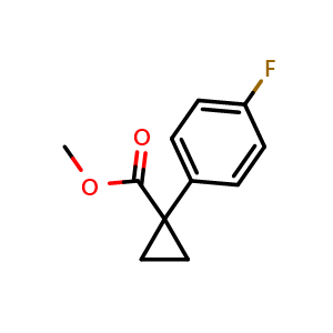 Chemical structure of Methyl 1-(4-fluorophenyl)cyclopropanecarboxylate , CAS 943111-83-9, AChemBlock W158431