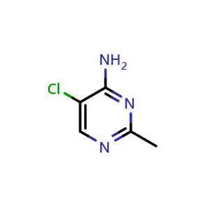 Chemical structure of 5-Chloro-2-methylpyrimidin-4-amine , CAS 438249-95-7, AChemBlock W158469