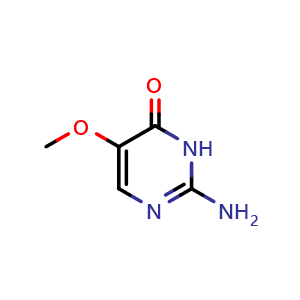 Chemical structure of 2-Amino-5-methoxypyrimidin-4(3H)-one , CAS 4763-35-3, AChemBlock W158479