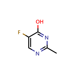 Chemical structure of 5-Fluoro-2-methylpyrimidin-4-ol , CAS 1480-91-7, AChemBlock W158489