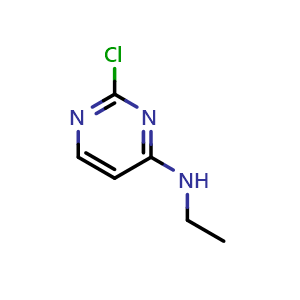 Chemical structure of 2-Chloro-N-ethylpyrimidin-4-amine , CAS 86443-51-8, AChemBlock W158493