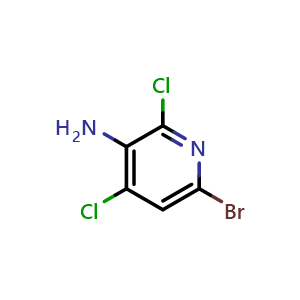 Chemical structure of 3-Amino-6-bromo-2,4-dichloropyridine , CAS 237435-16-4, AChemBlock W158496